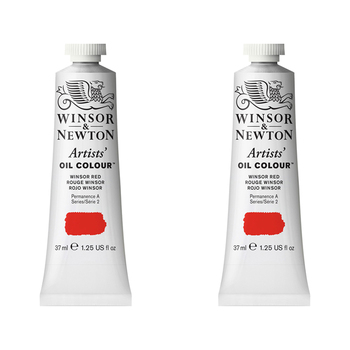 2PK Winsor & Newton Artists Oil Colour 37ml Paint Tube Winsor Red Series 2
