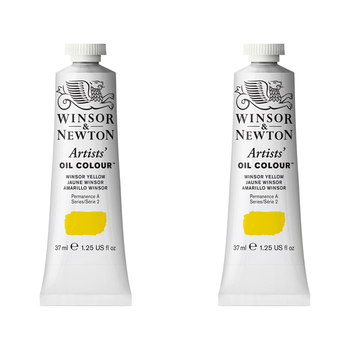2PK Winsor & Newton Artists Oil Colour 37ml Paint Tube Winsor Yellow Series 2