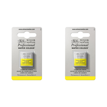 2PK Winsor & Newton Professional Watercolour Half Pan Cadmium Lemon S4