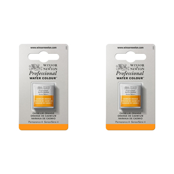 2PK Winsor & Newton Professional Watercolour Half Pan Cadmium Orange S4
