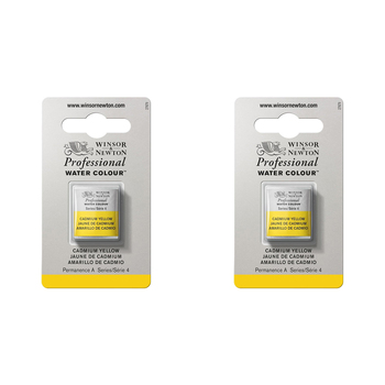 2PK Winsor & Newton Professional Watercolour Half Pan Cadmium Yellow S4
