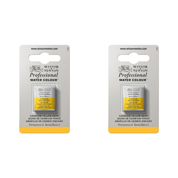 2PK Winsor & Newton Professional Watercolour Half Pan Cadmium Yellow Deep S4