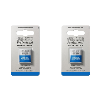 2PK Winsor & Newton Professional Watercolour Half Pan Cobalt Blue S4