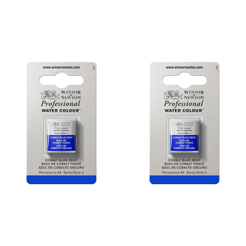 2PK Winsor & Newton Professional Watercolour Half Pan Cobalt Deep Blue S4