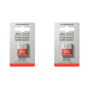 2PK Winsor & Newton Professional Watercolour Half Pan Rose Dore S4