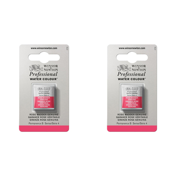 2PK Winsor & Newton Pro Watercolour Half Pan Rose Madder Genuine S4