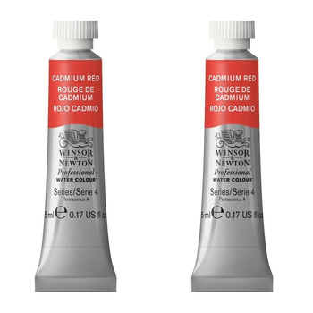 2PK Winsor & Newton 5ml Professional Watercolour Tube Cadmium Red S4