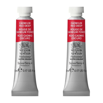 2PK Winsor & Newton 5ml Professional Watercolour Tube Cadmium Red Deep S4