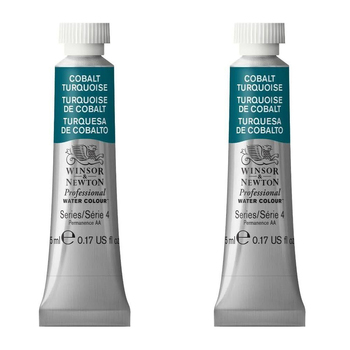 2PK Winsor & Newton 5ml Professional Watercolour Tube Cobalt Turquoise S4