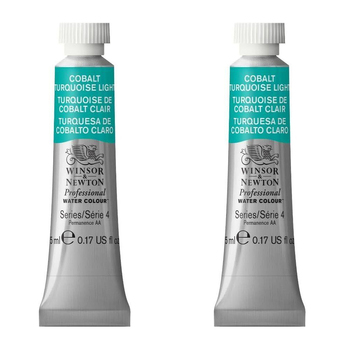 2PK Winsor & Newton 5ml Professional Watercolour Tube Cobalt Turquoise Light S4