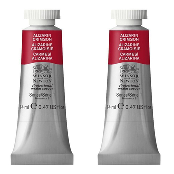 2PK Winsor & Newton 14ml Professional Watercolour Tube Alizarin Crimson S1