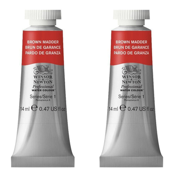 2PK Winsor & Newton 14ml Professional Watercolour Tube Brown Madder S1