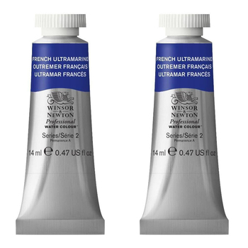 2PK Winsor & Newton 14ml Professional Watercolour Tube French Ultramarine S2