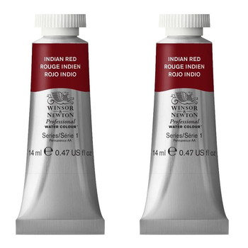 2PK Winsor & Newton 14ml Professional Watercolour Tube Indian Red S1