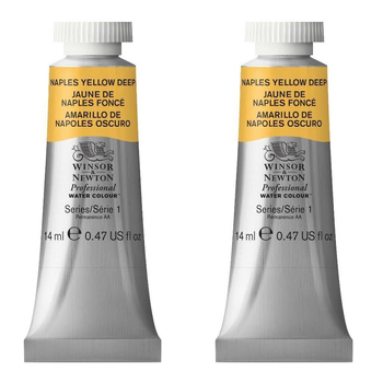 2PK Winsor & Newton 14ml Professional Watercolour Tube Naples Yellow Deep S1