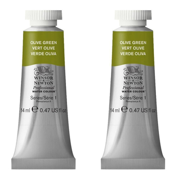 2PK Winsor & Newton 14ml Professional Watercolour Tube Olive Green S1
