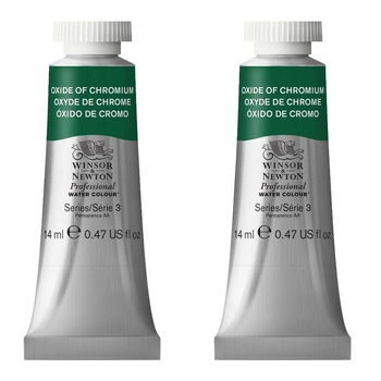 2PK Winsor & Newton 14ml Professional Watercolour Tube Oxide Of Chromium S3