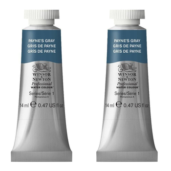 2PK Winsor & Newton 14ml Professional Watercolour Tube Payne's Gray S1