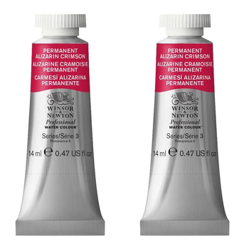 2PK Winsor & Newton 14ml Pro Watercolour Tube Permanent Alizarin Crimson S3