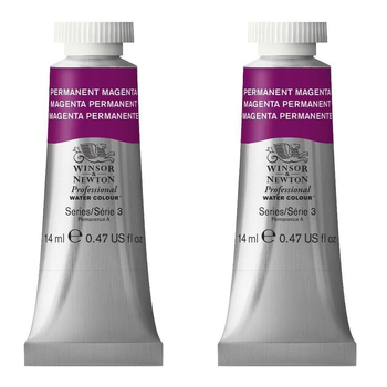 2PK Winsor & Newton 14ml Professional Watercolour Tube Permanent Magenta S3