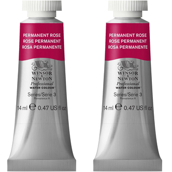 2PK Winsor & Newton 14ml Professional Watercolour Tube Permanent Rose S3