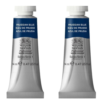 2PK Winsor & Newton 14ml Professional Watercolour Tube Prussian Blue S1