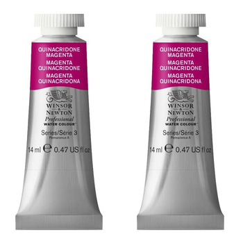 2PK Winsor & Newton 14ml Professional Watercolour Tube Quinacridone Magenta S3