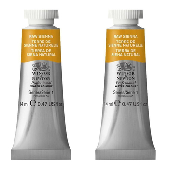 2PK Winsor & Newton 14ml Professional Watercolour Tube Raw Sienna S1