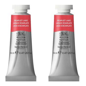 2PK Winsor & Newton 14ml Professional Watercolour Tube Scarlet Lake S2