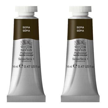2PK Winsor & Newton 14ml Professional Watercolour Tube Sepia S1