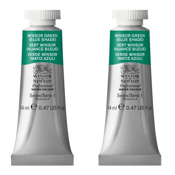 2PK Winsor & Newton 14ml Pro Watercolour Tube Winsor Green Blue Shade S1