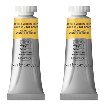 2PK Winsor & Newton 14ml Professional Watercolour Tube Winsor Yellow Deep S1