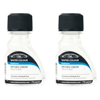 2PK Winsor & Newton 75ml Ox Gall Liquid Paint Surface Tension Reducer