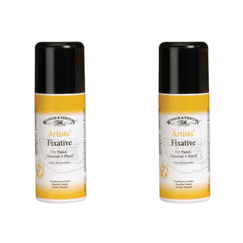 2PK Winsor & Newton 150ml Aerosol Professional Fixative Art Protection - Clear