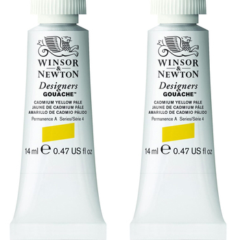 2PK Winsor & Newton 14ml Designers' Gouache Cadmium Yellow Pale S4