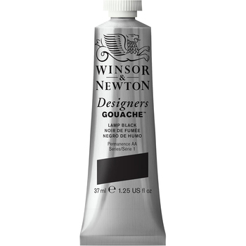Winsor & Newton 37ml Designers' Gouache Lamp Black S1