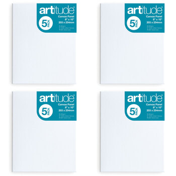 4PK 5pc Artitude Cotton Canvas Panel 8x10'' For Oil/Acrylic Painting