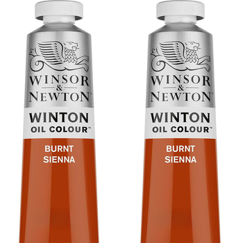 2PK Winsor & Newton 200ml Winton Oil Colour Paint Tube Burnt Sienna