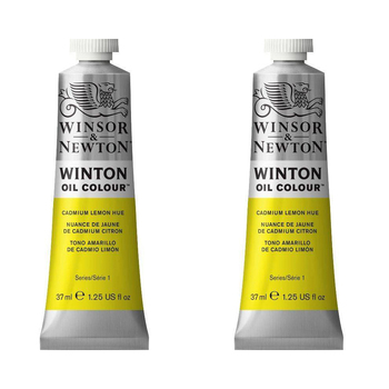 2PK Winsor & Newton 200ml Winton Oil Colour Paint Tube Cadmium Lemon Hue