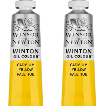 2PK Winsor & Newton 200ml Winton Oil Colour Paint Tube Cadmium Yellow Pale Hue