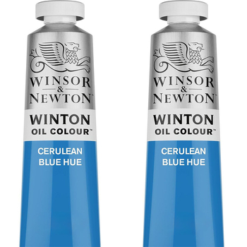 2PK Winsor & Newton 200ml Winton Oil Colour Paint Tube Cerulean Blue Hue
