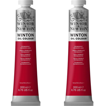 2PK Winsor & Newton 200ml Winton Oil Colour Paint Tube Permt Crimson Lake 205