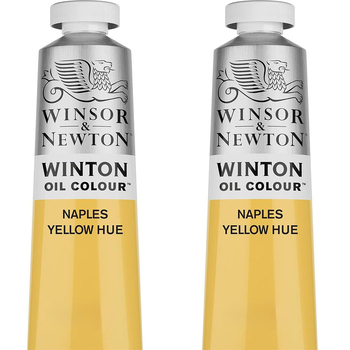 2PK Winsor & Newton 200ml Winton Oil Colour Paint Tube Naples Yellow Hue