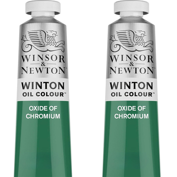 2PK Winsor & Newton 200ml Winton Oil Colour Paint Tube Oxide Of Chromium