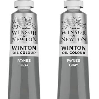 2PK Winsor & Newton 200ml Winton Oil Colour Paint Tube Payne's Gray