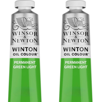 2PK Winsor & Newton 200ml Winton Oil Colour Paint Tube Permanent Green Light