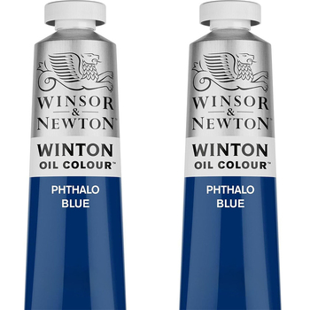 2PK Winsor & Newton 200ml Winton Oil Colour Paint Tube Phthalo Blue