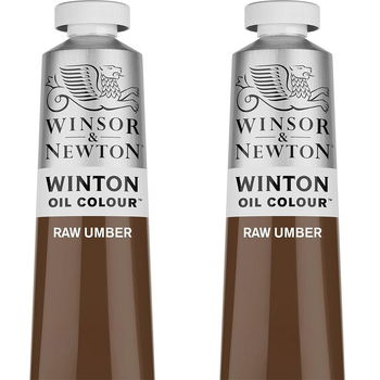 2PK Winsor & Newton 200ml Winton Oil Colour Paint Tube Raw Umber