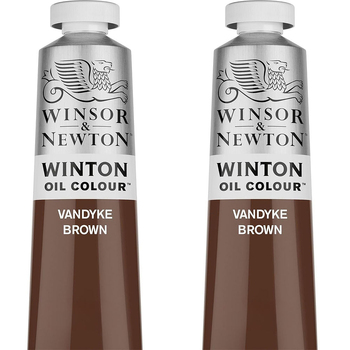 2PK Winsor & Newton 200ml Winton Oil Colour Paint Tube Vandyke Brown