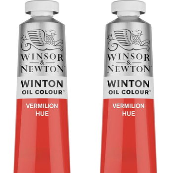 2PK Winsor & Newton 200ml Winton Oil Colour Paint Tube Vermilion Hue